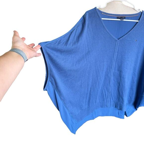 Tommy Hilfiger Top Plus Size Blue Relaxed Batwing 2XL XXL Comfortable Comfort - Picture 3 of 6